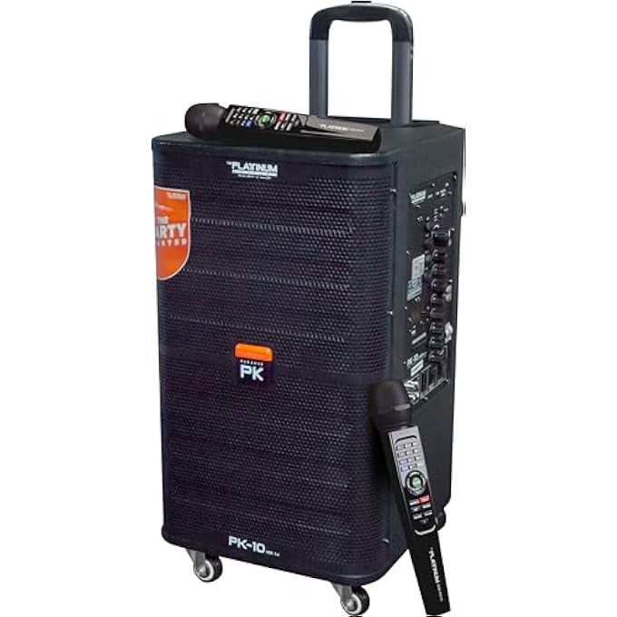 Platinum PK10 TROLLY SPK & PARTY JUKEBOX PA SYSTEM WITH 2 W/L MIC HUGE SONG LIBRARY 23K ENGLISH &FILIPINO SONGS INBUIILD & RECHARGEABLE 5/6 HOURS BATTERY BACKUP - Image 1